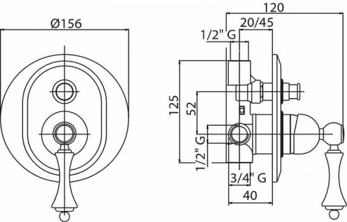 фото смеситель для душа cezares margot margot-vdim-02-bi бронза
