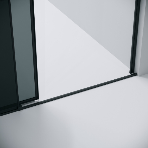 картинка Дверь в нишу 100.K33.01.130.21.10 Galaxy (130*195) черный матовый, стекло тонированное, 1 место от магазина Сантехстрой