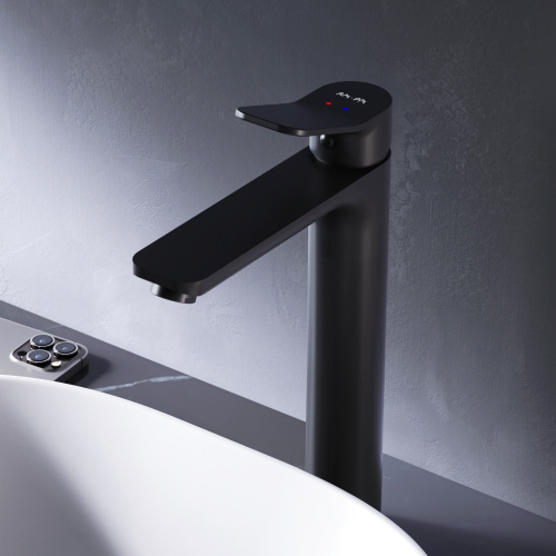 картинка F85A92022 X-Joy, смеситель д/умывальника высокий, черный, шт. от магазина Сантехстрой