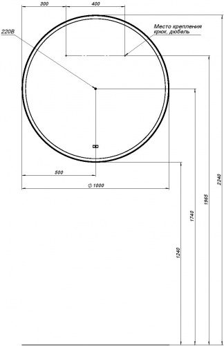 картинка Зеркало Aquanet Тренд 100 черный от магазина Сантехстрой