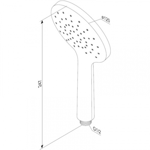 картинка 977020000 Jupiter ручной душ, круг 1 функция, хром от магазина Сантехстрой