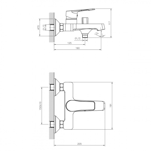 картинка Смеситель для ванны DECOROOM DR23 (DR23036) от магазина Сантехстрой