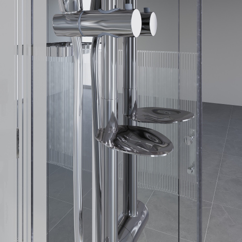 картинка Душевая кабина Niagara Ultra NG-708-01 (90х90х220) высокий поддон(48см),стекло прозрачное с рисунком,4 места от магазина Сантехстрой