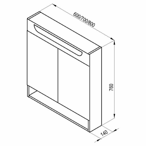 картинка Зеркальный шкаф Ravak MC Classic II 80 X000001471 с подсветкой Белый глянцевый от магазина Сантехстрой