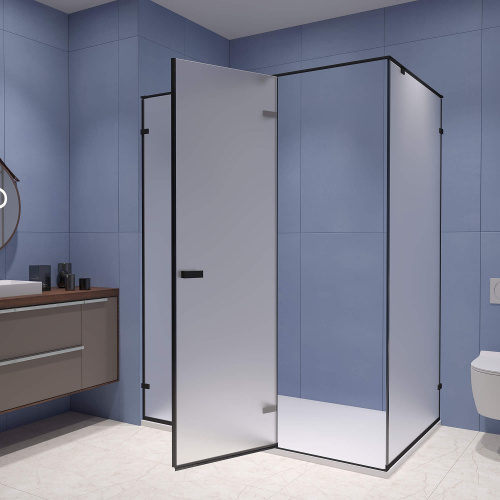 картинка Душевой уголок RGW SV-040-B 100* 80*200 профиль Чёрный стекло Матовое от магазина Сантехстрой