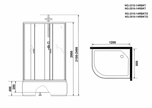 картинка Душевая кабина Niagara 23101424rbkt от магазина Сантехстрой