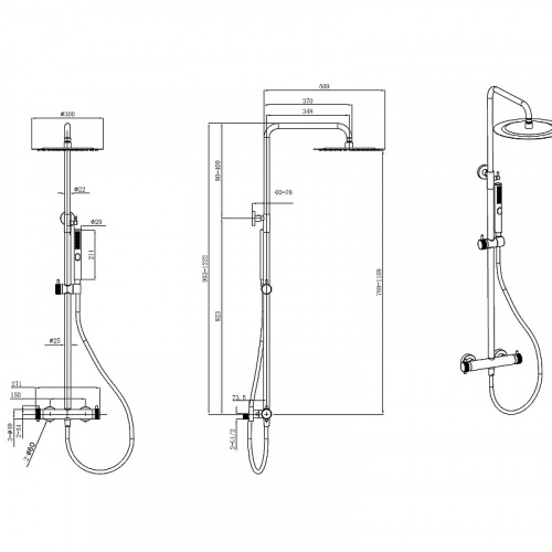 картинка Душевая система Allen Brau Fantasy 5.11001-MG с термостатом Графит брашированный от магазина Сантехстрой