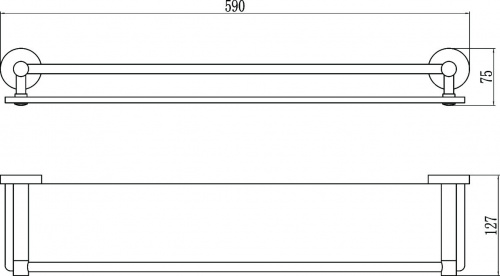 картинка Полка прямая (стеклянная) 60 см Savol 87 (S-608791) от магазина Сантехстрой