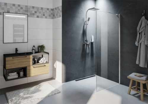 картинка Душевая перегородка Riho Novik Z400 100 G003031120 (GZ4100000) профиль Хром стекло прозрачное от магазина Сантехстрой