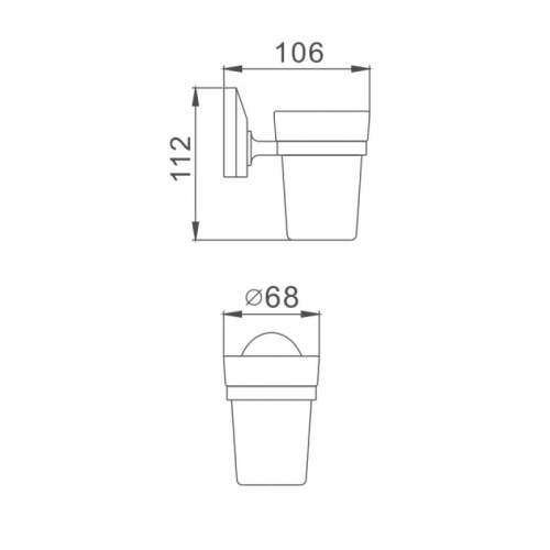 картинка Стакан для ванной комнаты Haiba хром (HB1606) от магазина Сантехстрой
