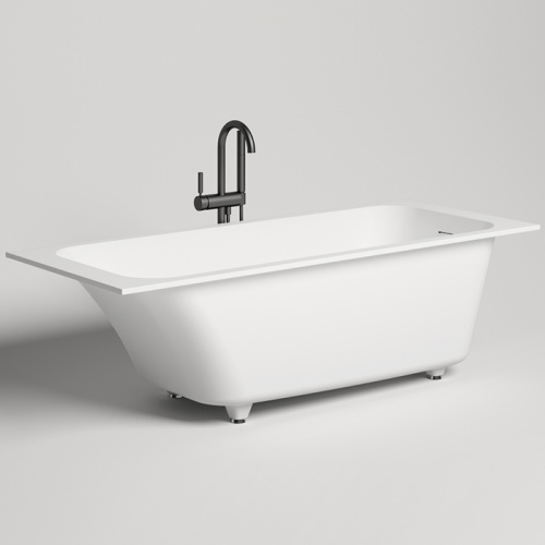 картинка Salini ORLANDA KIT Встраиваемая ванна 1800х800х600мм, "Up&Down", сифон,  щелевой слив-перелив, мат-л: S-Sense, матовый, белый. Фурнитура: белая. от магазина Сантехстрой
