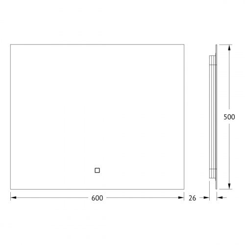 картинка Зеркало с фацетом и LED-подсветкой настенное GLOW DEFESTO 60x50 см, DF 2503SH от магазина Сантехстрой