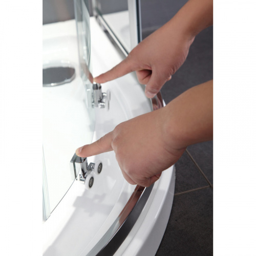 картинка Душевой уголок 100х100 см Black & White Stellar Wind 1011010 прозрачное от магазина Сантехстрой