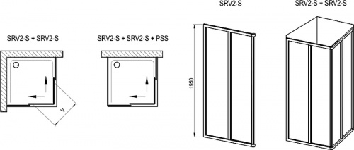 картинка Душевая дверь Ravak Supernova SRV2-100 195 S 14VA03O2Z1 профиль Черный стекло Transparent от магазина Сантехстрой