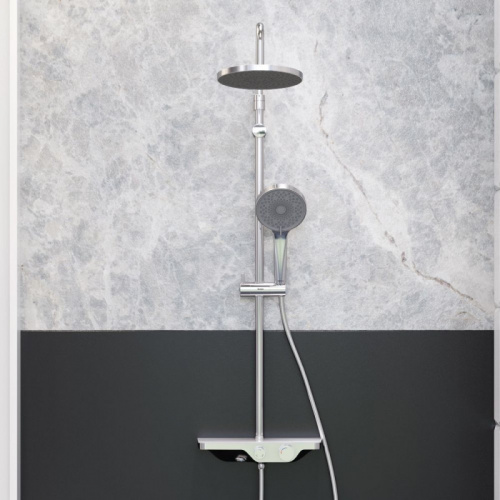 картинка 947730000 Apollo душевая система с ванно-душевым смесителем-полкой, хром от магазина Сантехстрой