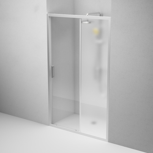 картинка W90G-120-1-195MM Gem Solo Дверь душевая 120х195, стекло матовое, профиль матовый хром от магазина Сантехстрой