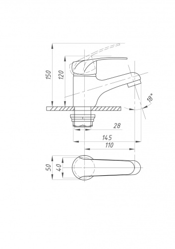 картинка Смеситель для раковины ПСМ psm-747-037 Хром от магазина Сантехстрой