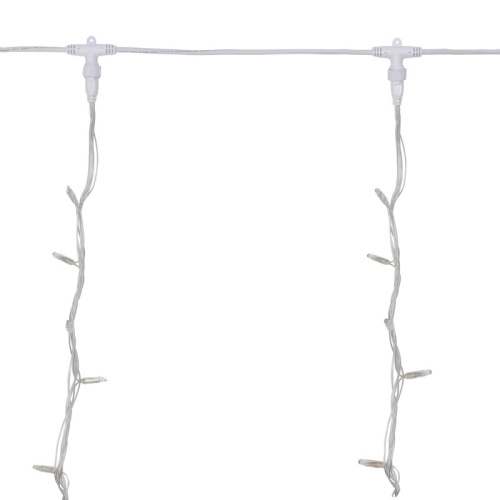 картинка Гирлянда Светодиодный Дождь 2х6м,  эффект водопада,  прозрачный провод,  24В,  диоды БЕЛЫЕ от магазина Сантехстрой