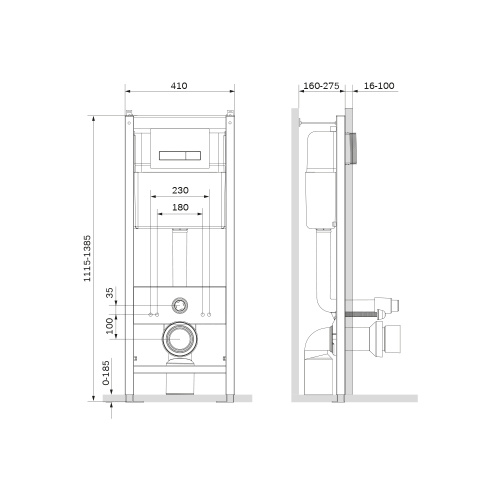 картинка I012703.0201 Start инсталляция для подвесн унит с механической клавишей Start S пластик, глянц белый от магазина Сантехстрой
