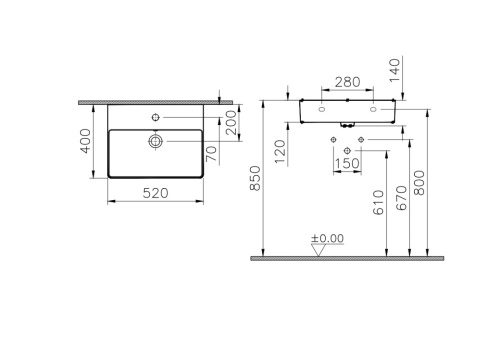 картинка Раковина VitrA M20 8313B003-0001 52 x 40 см белая санитарный фарфор от магазина Сантехстрой
