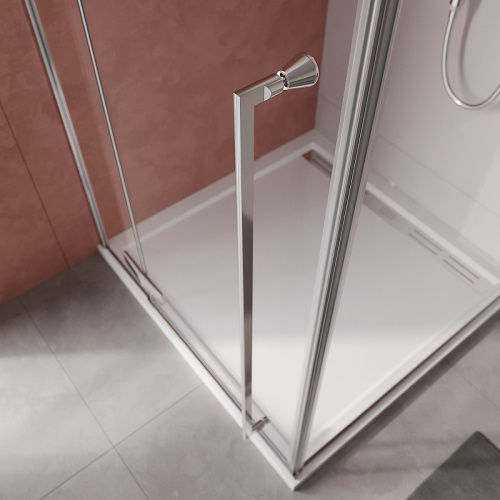 картинка Душевой уголок Cezares Liner 120x90 L LINER-AH-1-120/90-C-Cr-L профиль Хром стекло прозрачное от магазина Сантехстрой