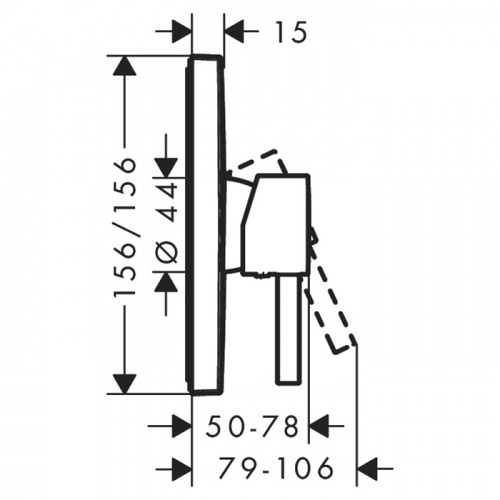 картинка HANSGROHE FINORIS Смеситель встраиваемый, однорычажный, внешняя часть, цвет черный матовый от магазина Сантехстрой
