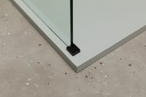 картинка Душевая перегородка Allen Brau Infinity 1 100 3.21015.BBA профиль Черный браш стекло прозрачное от магазина Сантехстрой