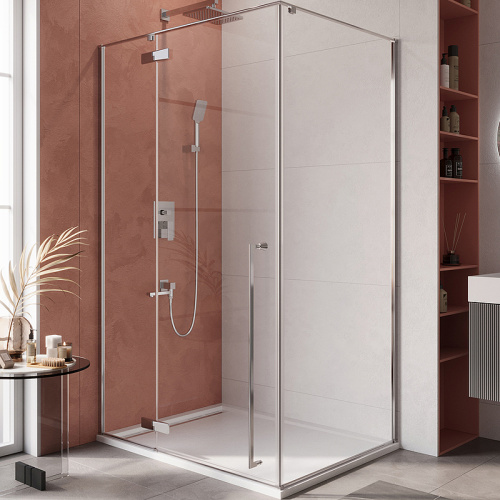 картинка Душевой уголок Cezares Liner 120x90 L LINER-AH-1-120/90-C-Cr-L профиль Хром стекло прозрачное от магазина Сантехстрой