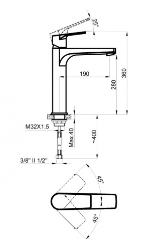 картинка Смеситель для раковины AZARIO TREYA высокий, графит (AZ-156845537) от магазина Сантехстрой