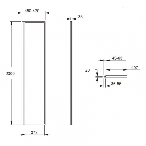картинка Душевая перегородка Jacob Delafon Nouvelle Vague E94WS40-B1 от магазина Сантехстрой