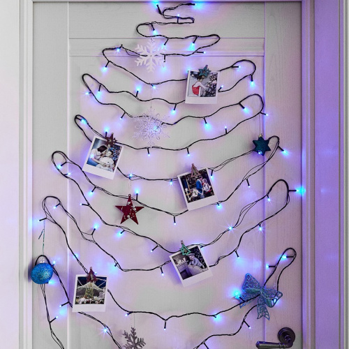картинка Гирлянда Твинкл Лайт 10 м,  темно-зеленый ПВХ,  80 LED,  цвет: Синий от магазина Сантехстрой