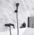 фото смеситель для ванны с каскадным изливом rose r1102h, черный