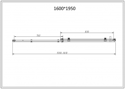 картинка Душевая дверь Como-N VDS-4CN160CLB, 1600, черный, стекло прозрачное от магазина Сантехстрой