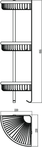 картинка Полка решетка угловая тройная Savol (S-B5854-3) от магазина Сантехстрой