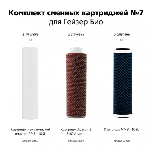 картинка Комплект сменных картриджей №7 для Гейзер Био от магазина Сантехстрой