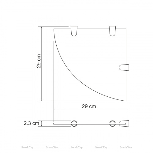 картинка Полка стеклянная WasserKraft K-533POLISHED BLACK / K-533PB угловая, черный глянцевый от магазина Сантехстрой