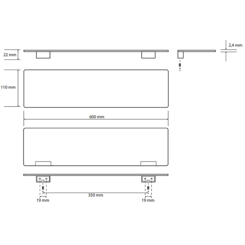 картинка Металлическая полка Bemeta Organic 157102381 Хром от магазина Сантехстрой