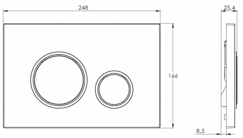 картинка Кнопка смыва Azario двойная, белый+хром (AZ-8200-0045) от магазина Сантехстрой
