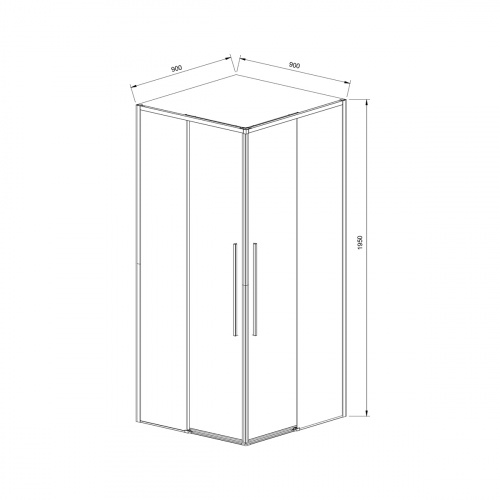 картинка Душевой уголок Slim-N VSS-4SN900CGB, 900*900, черный, стекло тонированное от магазина Сантехстрой