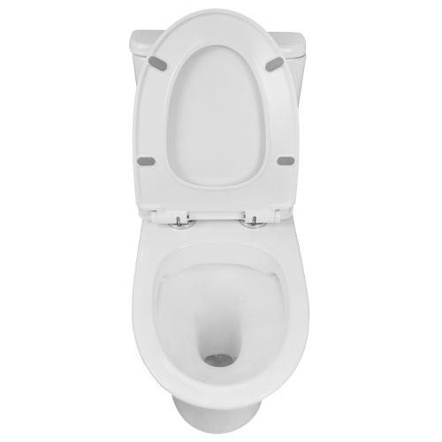 картинка Унитаз - моноблок AZARIO Sente 375х665x785 напольный, безободковый, горизонтальный слив, сиденье дюропласт микролифт (AZ-8614) от магазина Сантехстрой