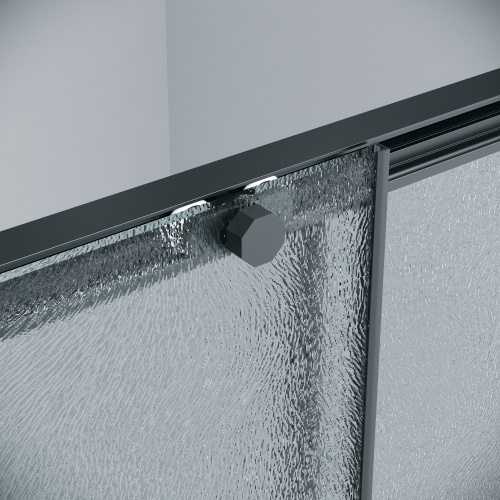 картинка Душевое ограждение Grossman Style 100.K33.05.120.21.02-200.K33.05.90.21.02 (120х90х195) раздвижная(левая),черный матовый,стекло шиншилла,2 места от магазина Сантехстрой