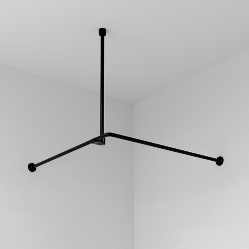 картинка Карниз для ванны WasserKRAFT Elbe 90x90 SC-729090 Черный от магазина Сантехстрой