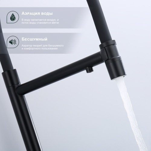 картинка Смеситель Splenka для кухни со съемным гибким изливом, с магнитным фиксатором излива, с подключением фильтра питьевой воды (S70.63.06) от магазина Сантехстрой