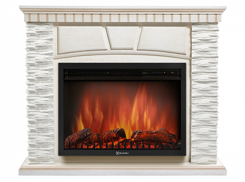 картинка Портал Firelight Porto 30 камень белый, шпон беленый дуб от магазина Сантехстрой