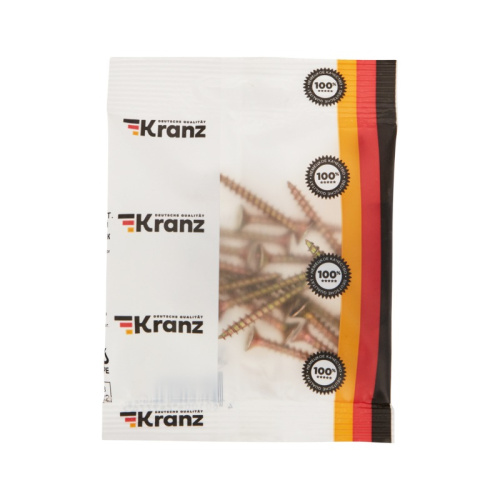 картинка Саморез универсальный KRANZ 5х40, желтый цинк,  пакет (20шт. ) от магазина Сантехстрой
