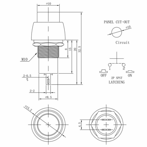 картинка Выключатель-кнопка 250V 2А (2с) ON-OFF синяя Micro (PBS-20А) REXANT от магазина Сантехстрой
