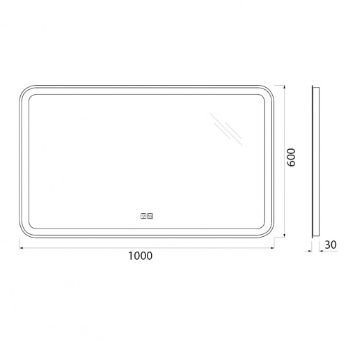 картинка Зеркало BelBagno SPC-MAR-1000-600-LED-TCH-WARM от магазина Сантехстрой