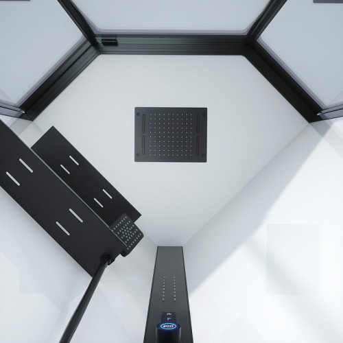 картинка Душевая кабина Black&White Galaxy G8035 90x90 8035000 с гидромассажем от магазина Сантехстрой