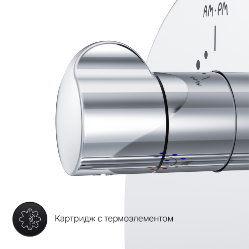 фото f9075600_ххх gem смеситель д/душа с термостатом, монтируемый в стену, хром, шт