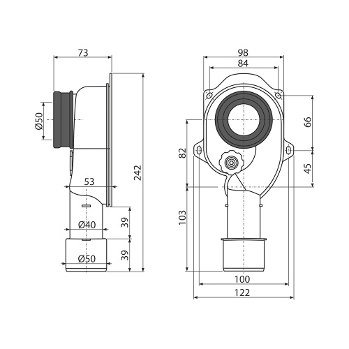 картинка Cифон для писсуара Alcadrain вертикальный (AG210901345) от магазина Сантехстрой